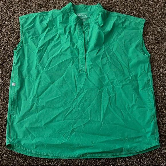 Figs Rafaela Green Sleeveless Shirt - Picture 1 of 4